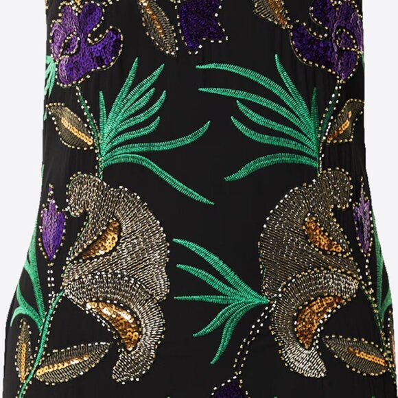 Nasty Gal | Embellished Sequin Floral Mini Dress Size 2 NWOT - Picture 6 of 10